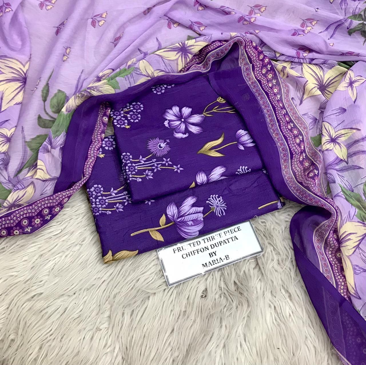 Lawn 3PC โ Chiffon Dupatta โ D-121