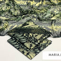 Butterfly-patternedlawn 3 piece suit  in green and black 