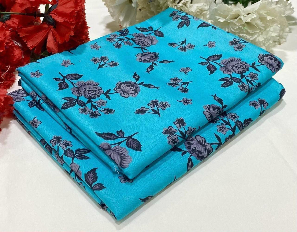 2 piece suit in Blue with floral pattern
